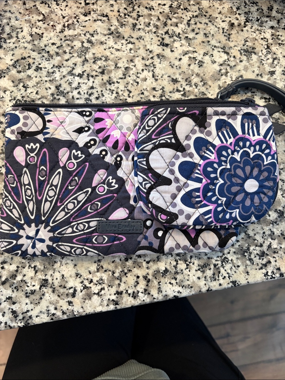Vera Bradley Quilted Wristlet Pouch + Coin Purse Set, Never Used